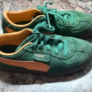 Puma Palermo Emerald and Tangerine Sneakers